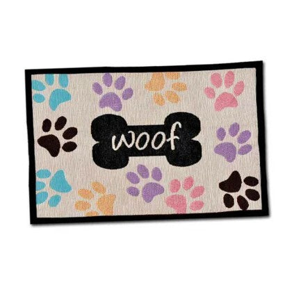 Woof w/Multi paws Fashion Mat