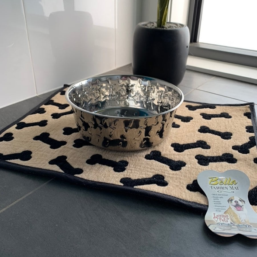 Dancing Bones Chenille Fashion Dog Mat