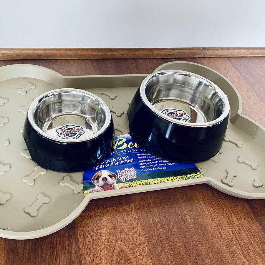 Loving Pets Retro Bowl Midnight Black