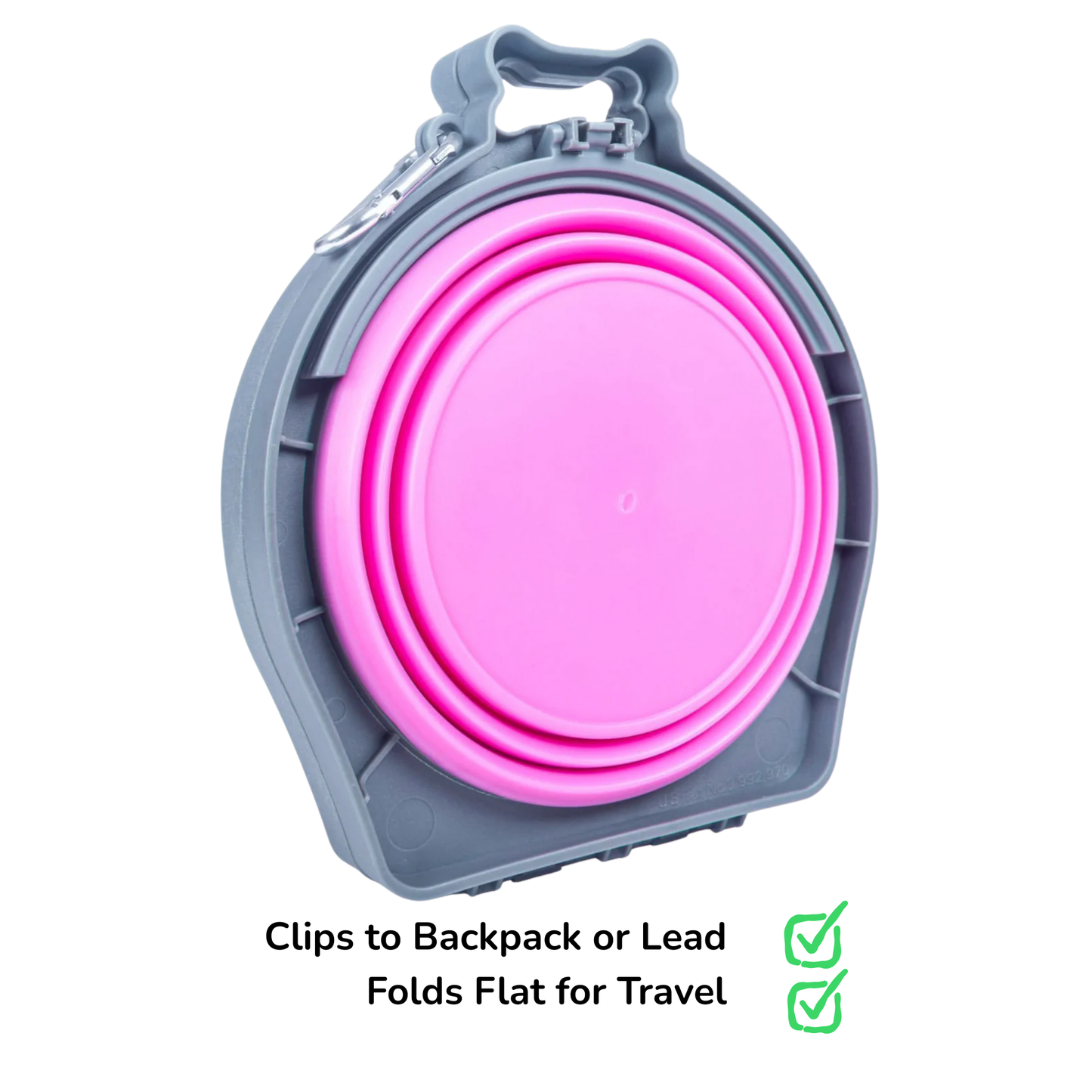 Loving Pets Bella Roma Travel Double Bowl Pink