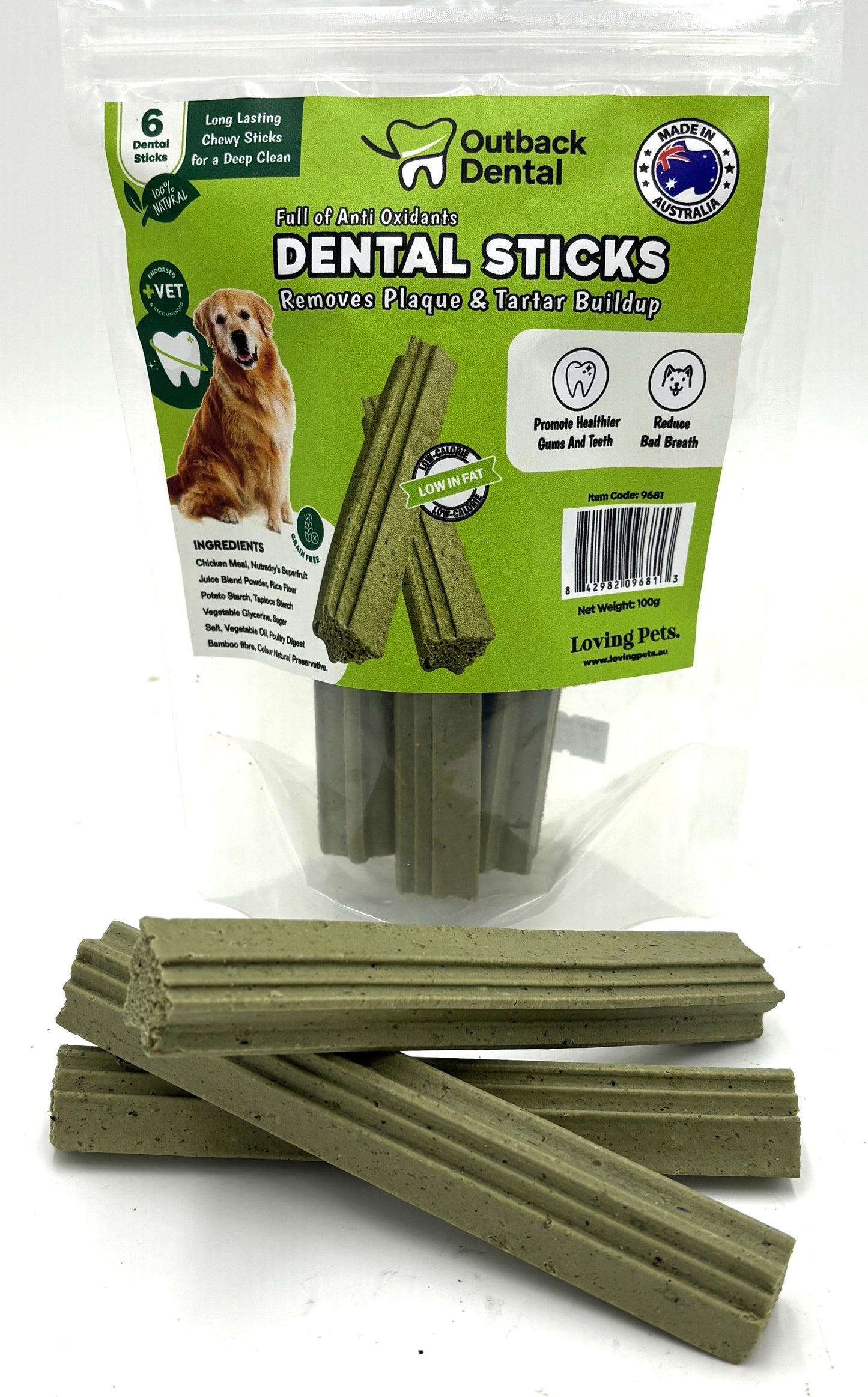 Chicken Dental Sticks with Superfruit Juice Blend Powder - 6 Sticks (270g)