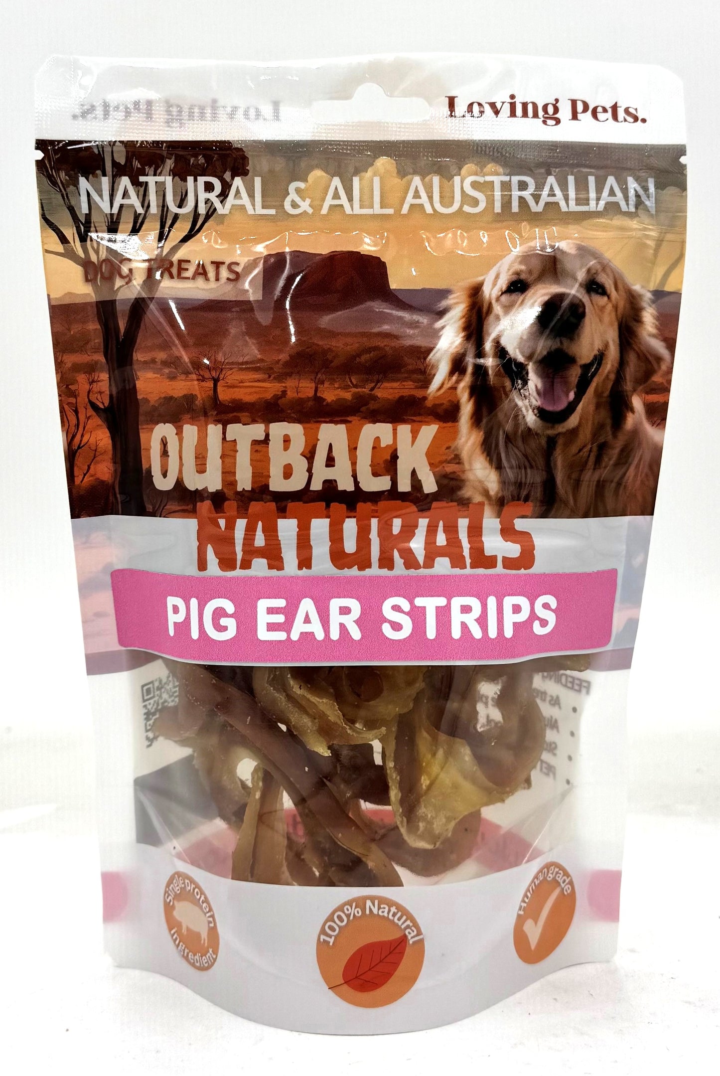 Loving Pets Pig Ear Strips Dog Treats 100gm