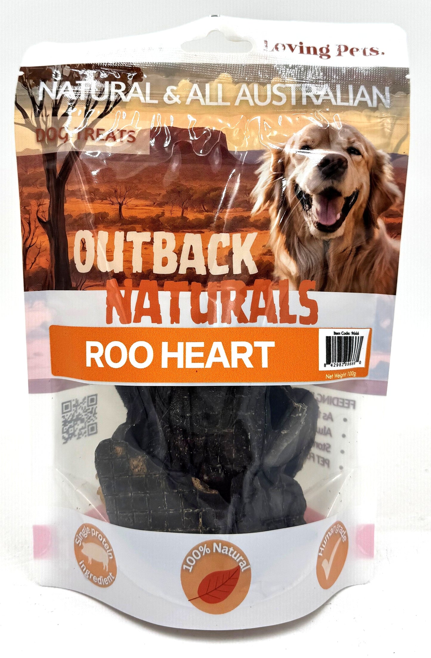 Loving Pets Roo Heart Dog Treats 100gm