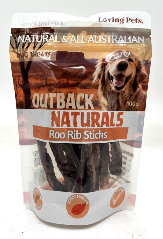 Loving Pets Roo Rib Sticks Dog Treats 100gm