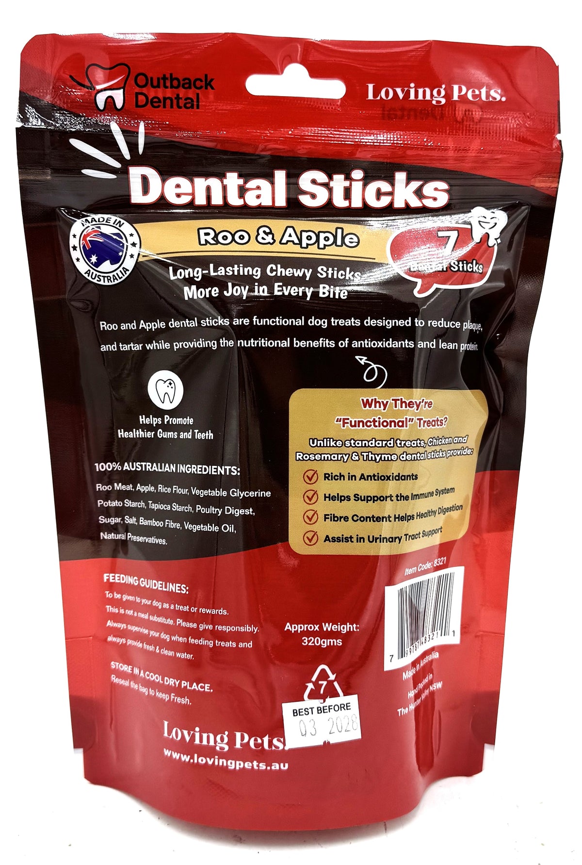 Roo & Apple Dental Sticks 7 Sticks 320gm